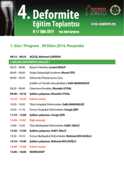 1. Gün / Program 09 Ekim 2014, Perşembe