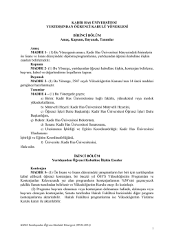 Yurtdışından &Ouml;ğrenci Kabul&uuml; Y&ouml;nergesi