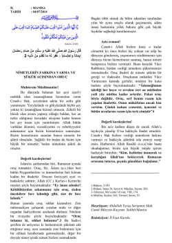 2014 Temmuz ayı hutbeleri