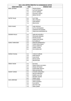 2014 -2015 eğitim &ouml;ğretim yılı danışmanlık listesi