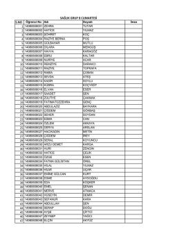 sağlık grup 8 cumartesi