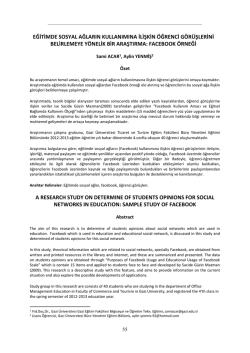 eğitimde sosyal ağların kullanımına ilişkin &ouml;ğrenci