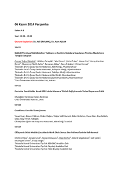 S&ouml;zl&uuml; Bildiri Oturumu - 36. T&uuml;rk Ulusal Kulak Burun Boğaz ve Baş