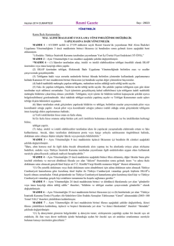 Mal Alımı İhaleleri Uygulama Y&ouml;netmeliğinde Değişiklik
