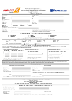 Finansinvest Bireysel Talep Formu