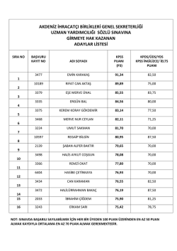 akdeniz ihracat&ccedil;ı birlikleri genel sekreterliği uzman yardımcılığı