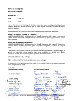 ToPLu İş s&ouml;zLEşMEsİ TOPLANTI TUTANAĞI - Tez-Koop