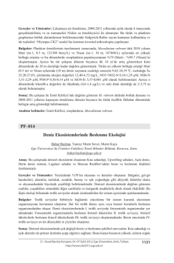 Deniz Ekosistemlerinde Beslenme Ekolojisi