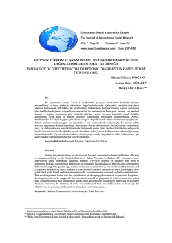 hedonik t&uuml;ketim alışkanlıkları &uuml;zerine etkili fakt&ouml;rlerin