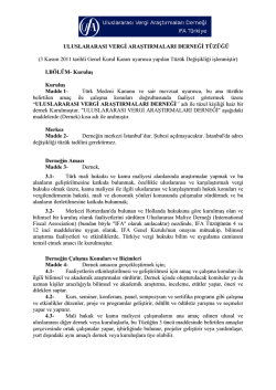 Dernek T&uuml;z&uuml;ğ&uuml;