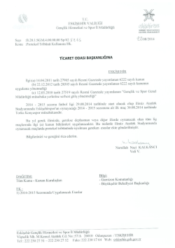 TİCARET oDAsı BAŞKANLIĞINA