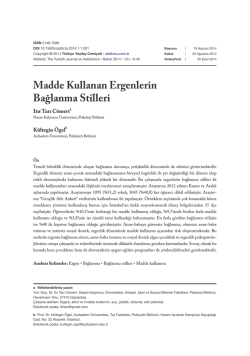 Tam Metin (PDF) - Addicta - T&uuml;rkiye Yeşilay Cemiyeti