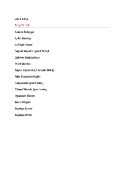 2014 FALL Prof. Dr. 14 Ahmet İ&ccedil;duygu Aylin