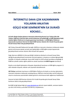 internetle daha &ccedil;ok kazanmanın yollarını anlatan g&uuml;&ccedil;l&uuml; kobi