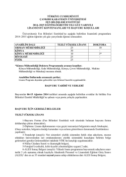 2014-2015 G&uuml;z D&ouml;nemi Lisans&uuml;st&uuml; &Ouml;ğrenci Alımı Başvuru Koşulları