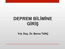 DEPREM BİLİMİNE GİRİŞ