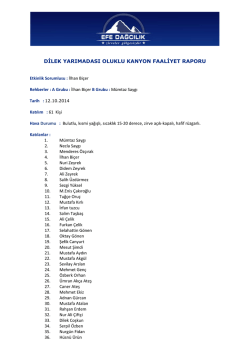 dilek yarımadası oluklu kanyon faaliyet raporu