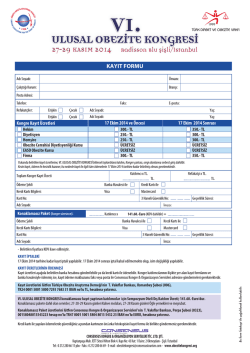 6.ulusa obezite kayit formu - VI. Ulusal Obezite Kongresi