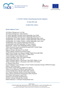 TACSO T&uuml;rkiye 1. Ulusal Danışma Kurulu Toplantısı Raporu