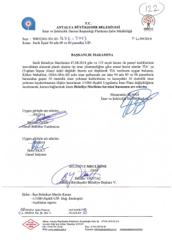 G&uuml;ndemin 122.Maddesi - Antalya Belediyesi