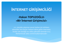 İNTERNET GİRİŞİMCİLİĞİ