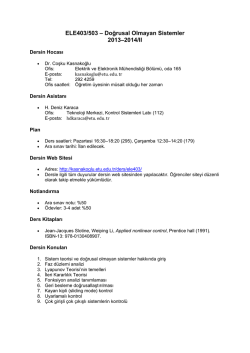 ELE401/501 - Doğrusal Sistemler