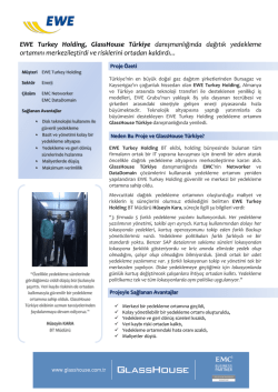 EWE Turkey Holding, GlassHouse T&uuml;rkiye danışmanlığında dağıtık