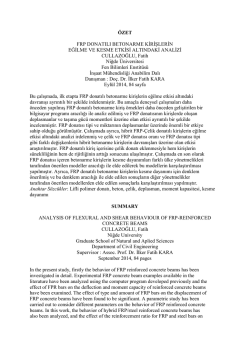 Frp donatılı betonarme kirişlerin eğilme ve kesme etkisi altındaki