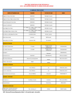 Kitap listesini indirmek i&ccedil;in l&uuml;tfen tıklayınız.