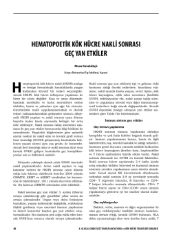 hematopoetik k&ouml;k h&uuml;cre nakli sonrası ge&ccedil; yan etkiler