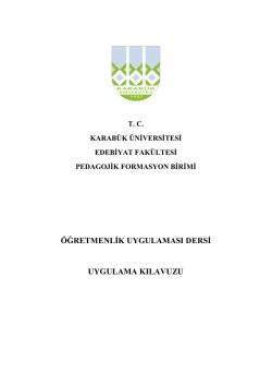 ADAY &Ouml;ĞRETMEN KLAVUZU - Fen Edebiyat Fak&uuml;ltesi