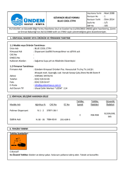 G&Uuml;VENLİK BİLGİ FORMU BLUE COOL CTPH