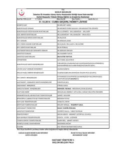 31.10.2014 / cuma geçerli nöbet listesi
