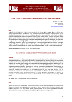 güzel sanatlar lisesi öğrencilerinin keman dersine yönelik tutumları