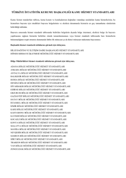 Hizmet Standartları - T&uuml;rkiye İstatistik Kurumu