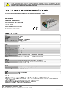 Kullanım Kılavuzu - GMT End&uuml;striyel Elektronik