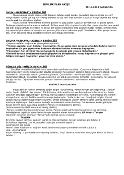 g&uuml;nl&uuml;k plan akışı oyun &ndash;matematik etkinliği okuma yazmaya hazırlık