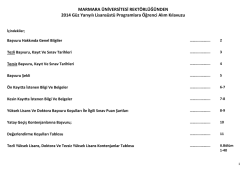 MARMARA &Uuml;NİVERSİTESİ REKT&Ouml;RL&Uuml;Ğ&Uuml;NDEN 2014 G&uuml;z Yarıyılı
