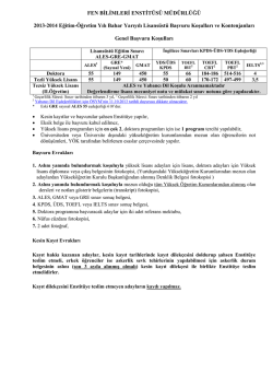 FEN BĠLĠMLERĠ ENSTĠTÜSÜ MÜDÜRLÜĞÜ 2013