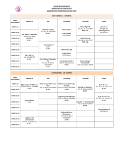 Elektronik M&uuml;hendisliği 2014-2015 G&uuml;z D&ouml;nemi