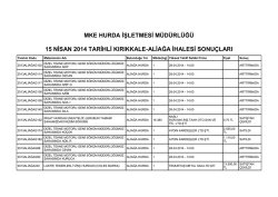 MKE HURDA ĠġLETMESĠ MÜDÜRLÜĞÜ 15 NĠSAN 2014