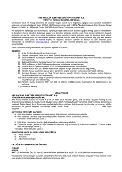 HES HACILAR ELEKTRİK SANAYİ VE TİCARET A