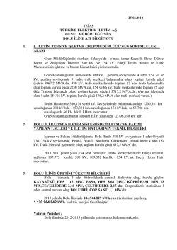 Bolu İl Bilgileri - Teiaş 5. İletim Tesis ve İşletme Grup Müdürlüğü