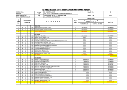 2015 Yılı Yatırım Programı