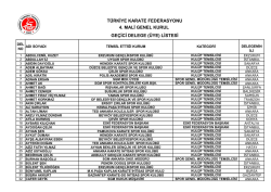 geçici delege listesi - Türkiye Karate Federasyonu