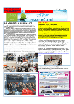 HABER B&Uuml;LTENİ - HAS &Ouml;RME Sanayi ve Ticaret A.&THORN;.