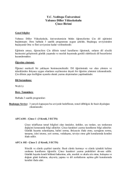 &Ccedil;ince - Yeditepe &Uuml;niversitesi