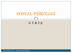 Sosyal Psikoloji Giriş