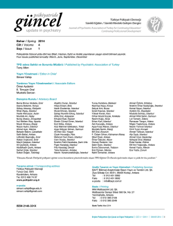 update in psychiatry - Türkiye Psikiyatri Derneği