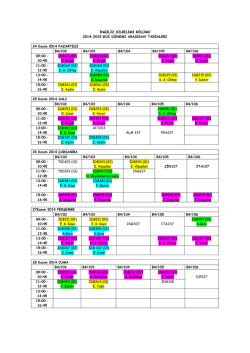 2014-2015 G&uuml;z D&ouml;nemi Arasınav Takvimi